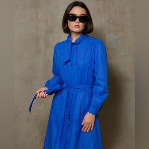 Vintage London Fog Long Trench Coat – Size 14M – Classic Blue